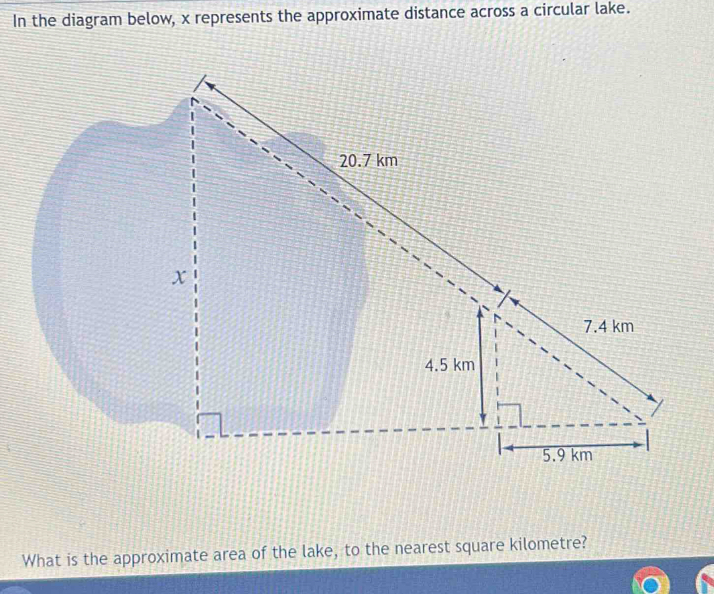 Solved: In the diagram below, x represents the approximate distance ...