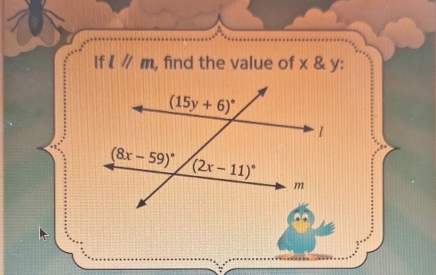 If I ∥ m, find the value of * y: