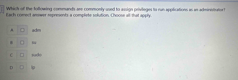 Solved: Which of the following commands are commonly used to assign ...