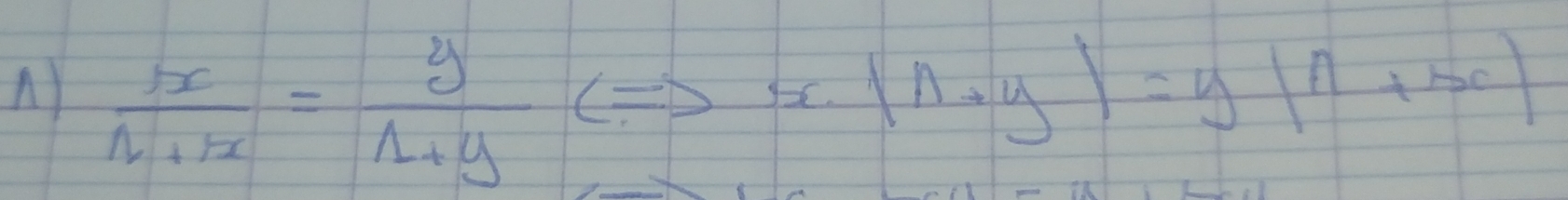  x/1+y = y/1+y  Leftrightarrow x· |n+y|=y|n+n|