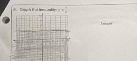 Graph the inequality: y
Answer