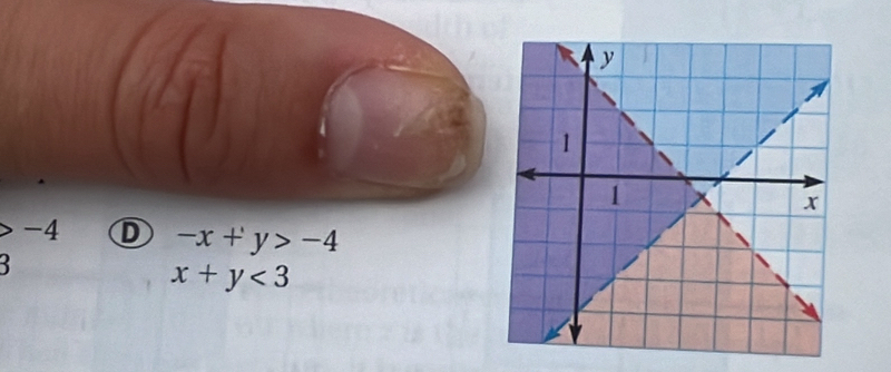 -4 ① -x+y>-4
3
x+y<3</tex>