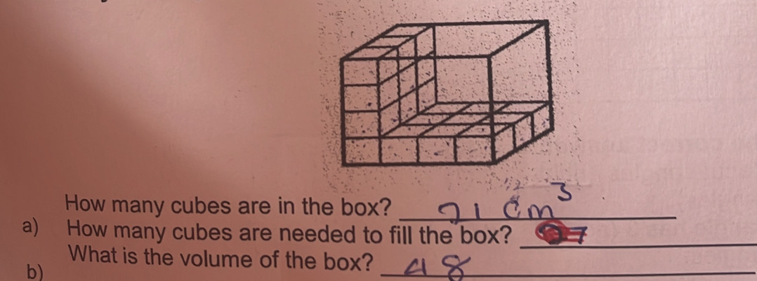 Solved: How many cubes are in the box? a) How many cubes are needed to ...