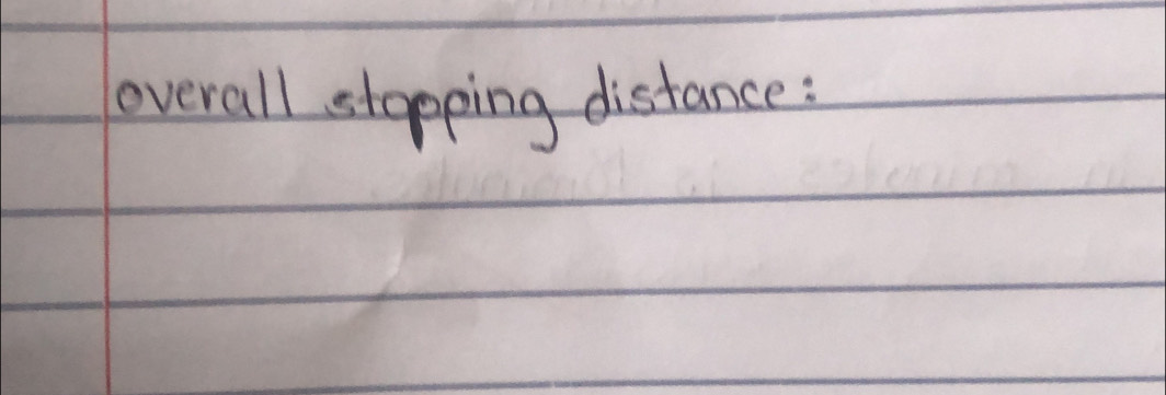 overall stapping distance: