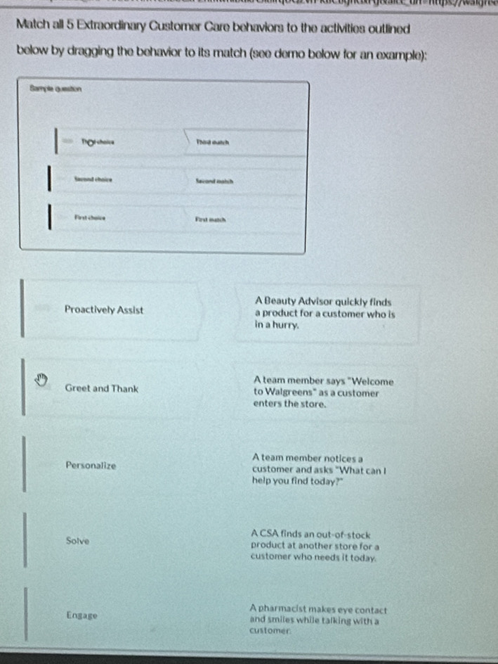 Solved: Match all 5 Extraordinary Customer Care behaviors to the ...