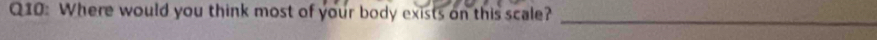 Where would you think most of your body exists on this scale?_