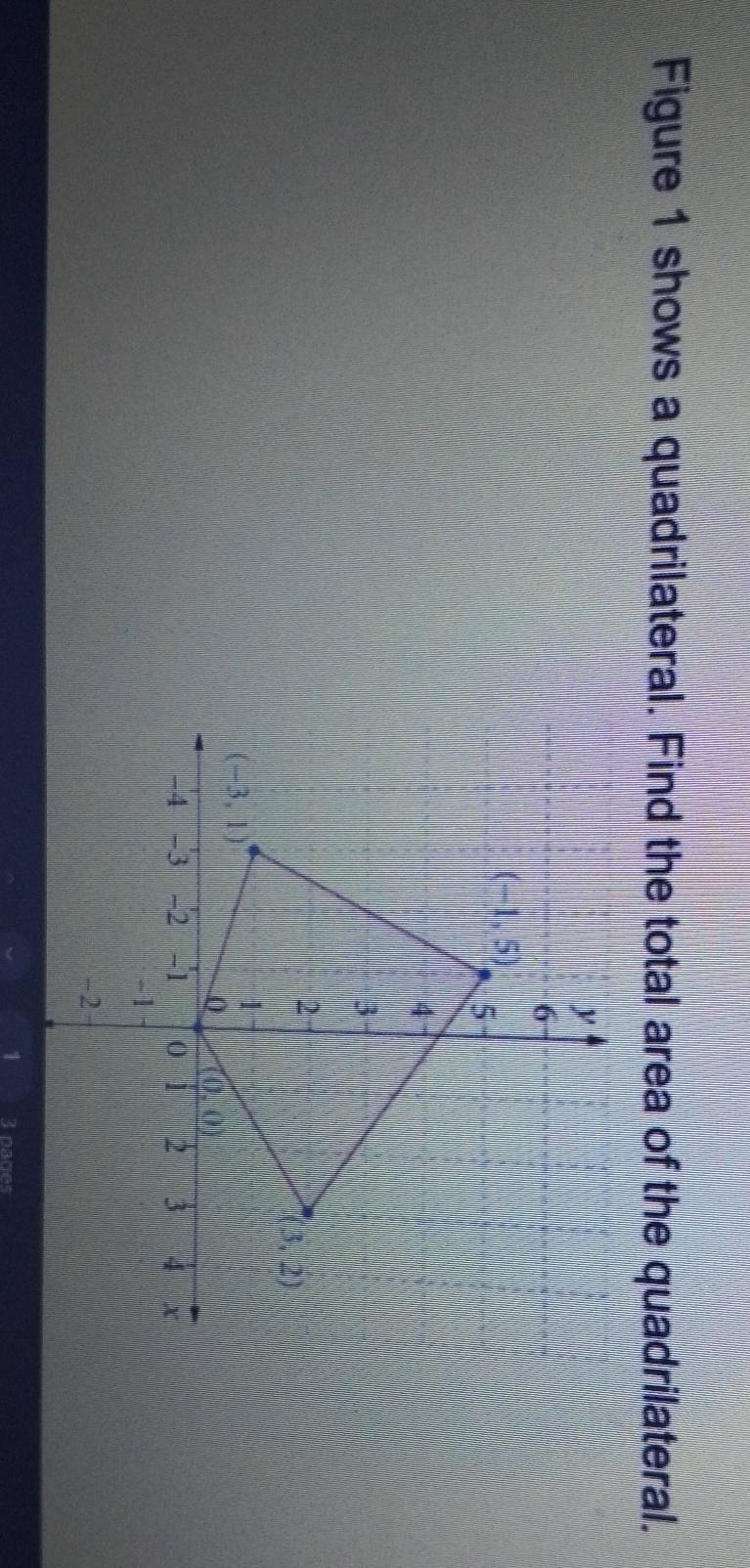 Figure 1 shows a quadrilateral. Find the total area of the quadrilateral.
1 3 pages