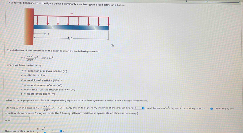 Solved: A cantilever beam shown in the figure below is commonly used to ...