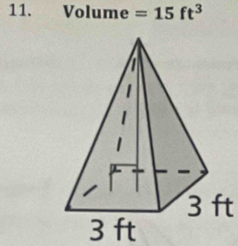 ume =15ft^3