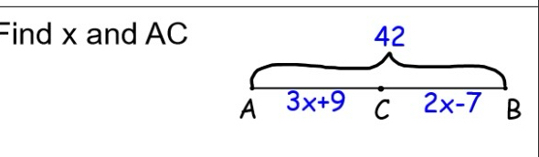 Find x and AC