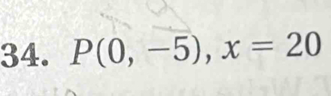 P(0,-5), x=20