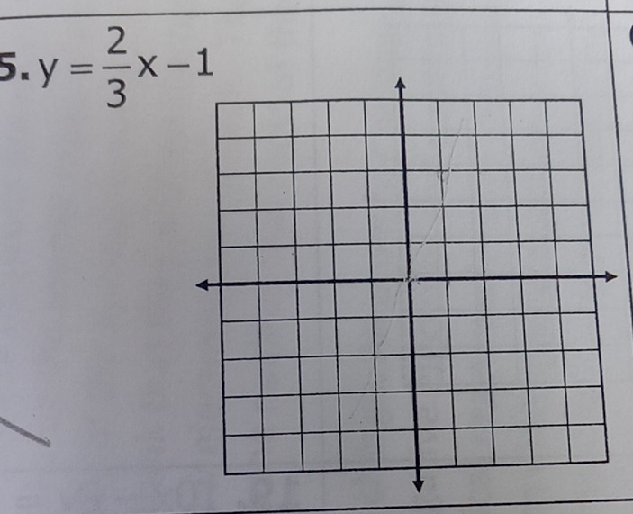 y= 2/3 x-1