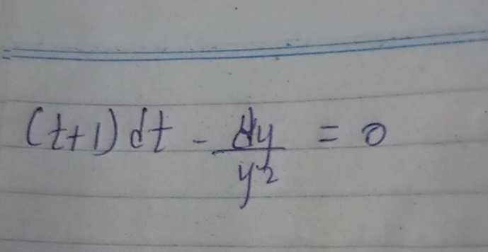 (t+1)dt- dy/y^2 =0