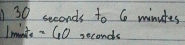 30 seconds to 6 minutes
1_mite=60 seconds