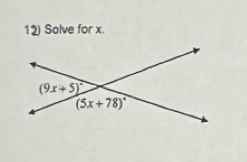 Solve for x.