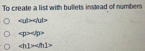 To create a list with bullets instead of numbers