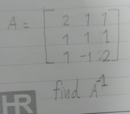 find A^(-1)