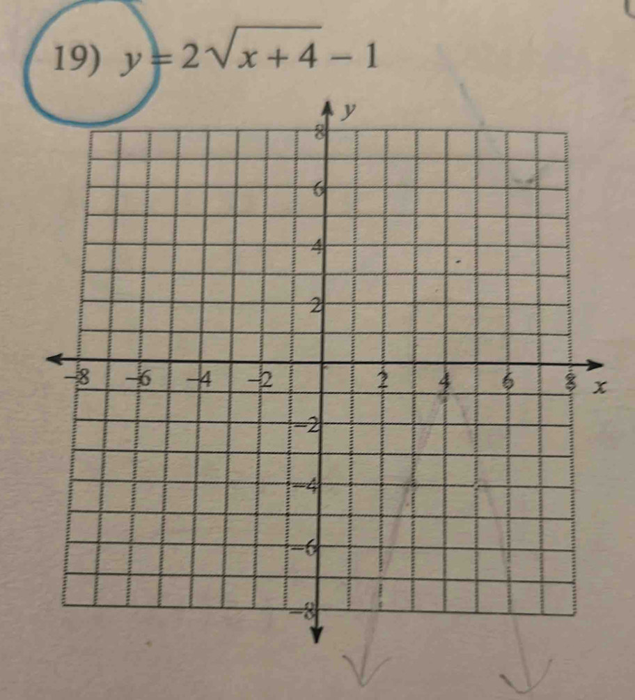 y=2sqrt(x+4)-1