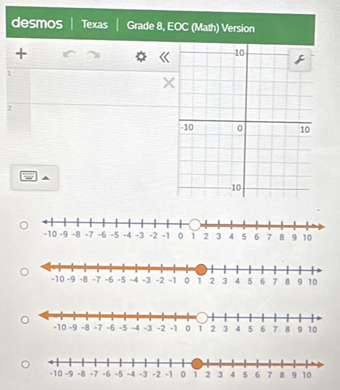 desmos Texas Grade 8, EOC (Math) Version 
+ 
1 
2