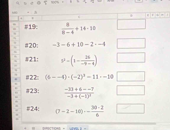 100% 5 % D
+ = DIRECTIONS + LEVEL 2