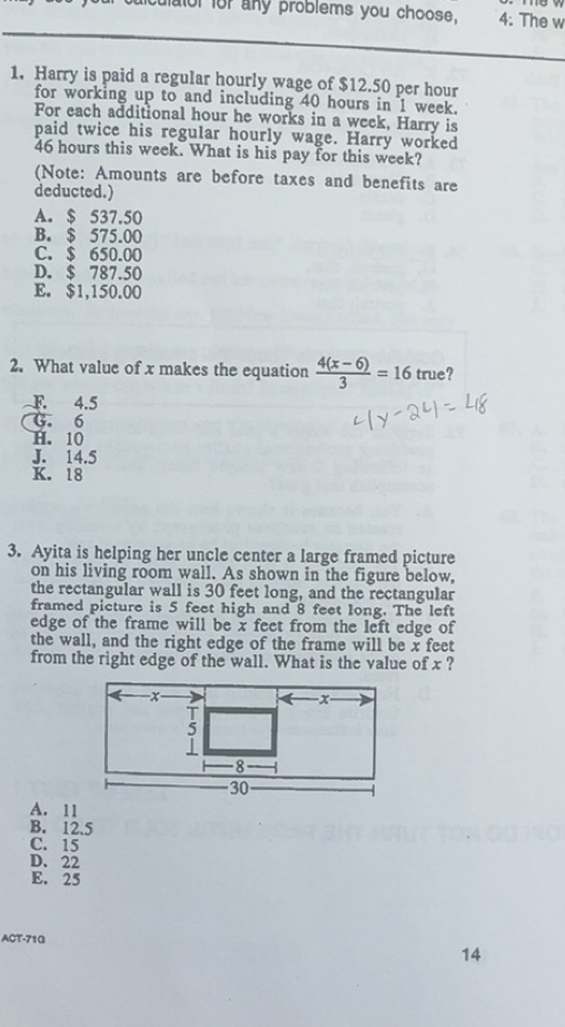Solved: iculator for any problems you choose. 4: The w 1, Harry is paid ...