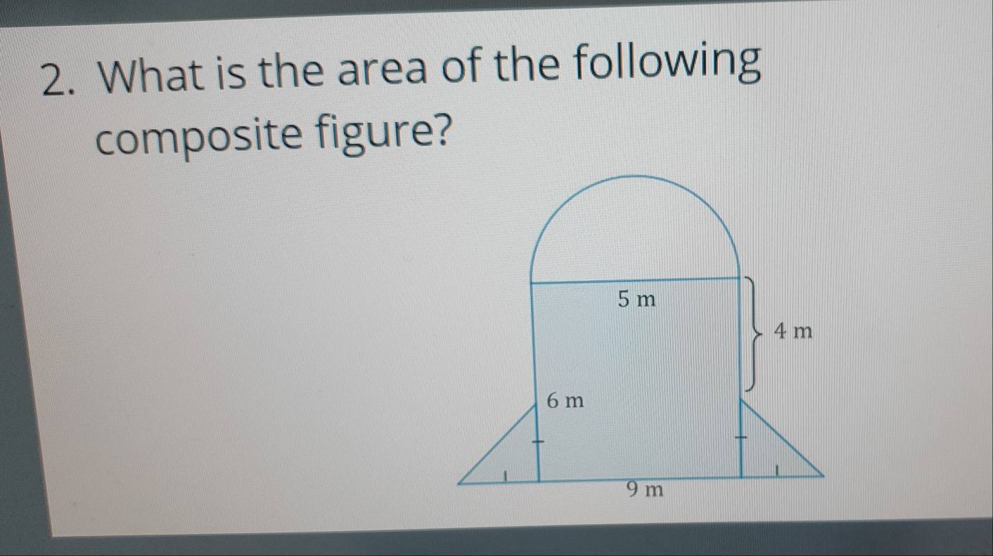 What is the area of the following 
composite figure?