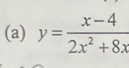 y= (x-4)/2x^2+8x 