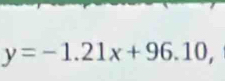 y=-1.21x+96.10