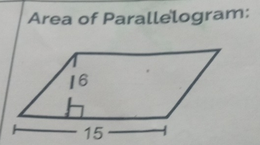 Area of Parallelogram: