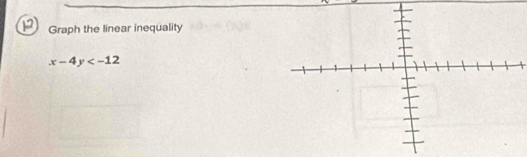 Graph the linear inequality
x-4y