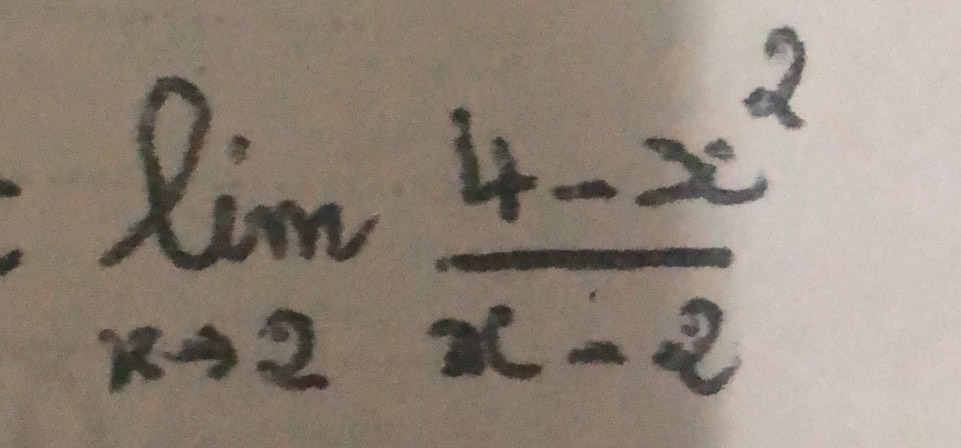 limlimits _xto 2 (4-x^2)/x-2 