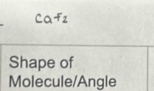 Shape of 
Molecule/Angle