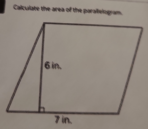 Calculate the area of the paralle ogram