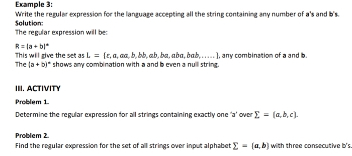 Example 3: Write the regular expression for the language accepting all ...