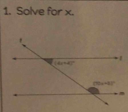 Solve for x.