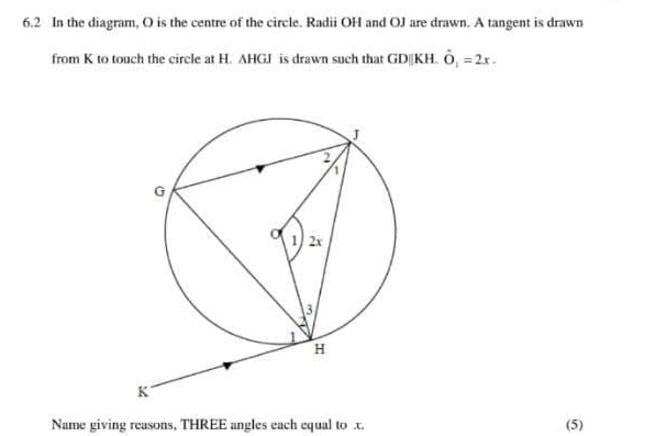 Solved: 6.1 O is the centre of the circle through A, B and C in the ...