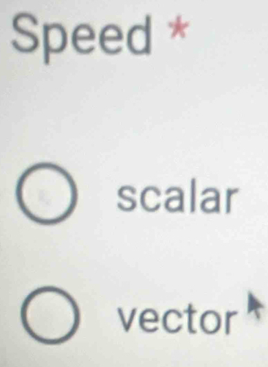 Speed *
scalar
vector