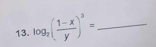 log _2( (1-x)/y )^3= _