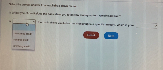 Solved: Select the correct answer from each drop-down menu. In which ...