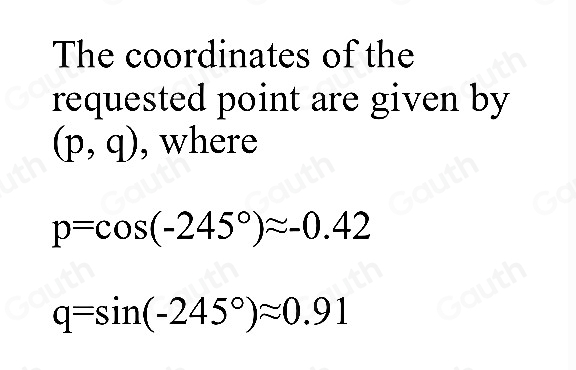 Solved: At what point on the unit circle does the terminal side of a ...
