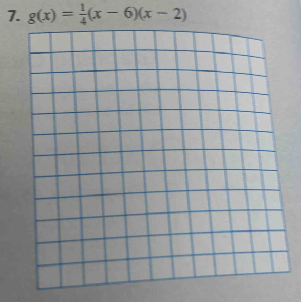 g(x)= 1/4 (x-6)(x-2)