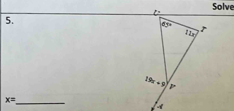 Solve
5.
x= _