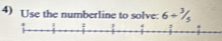 Use the numberline to solve: 6/ ^3/_5