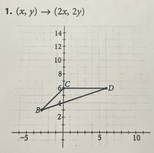 (x,y)to (2x,2y)