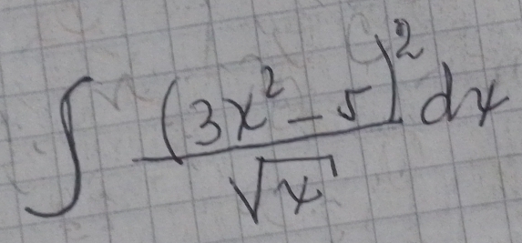 ∈t frac (3x^2-5)^2sqrt(x)dx