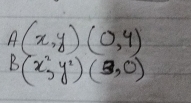 A(x,y)(0,4)
B(x^2,y^2)(3,0)