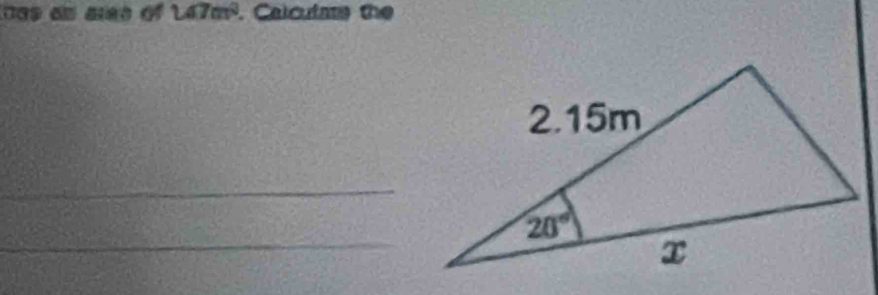 cas om aes of 1.47m^2. Calculase the
_
_