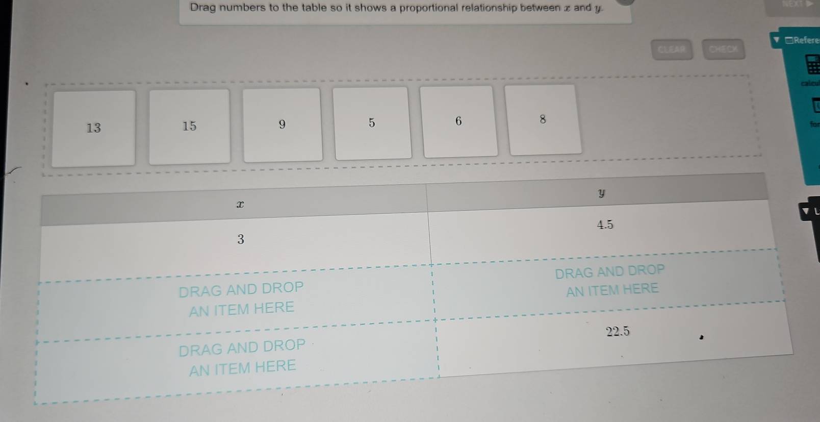 Solved: Drag numbers to the table so it shows a proportional ...