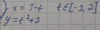 x=3-t t∈ [-2,2]
y=t^2+2