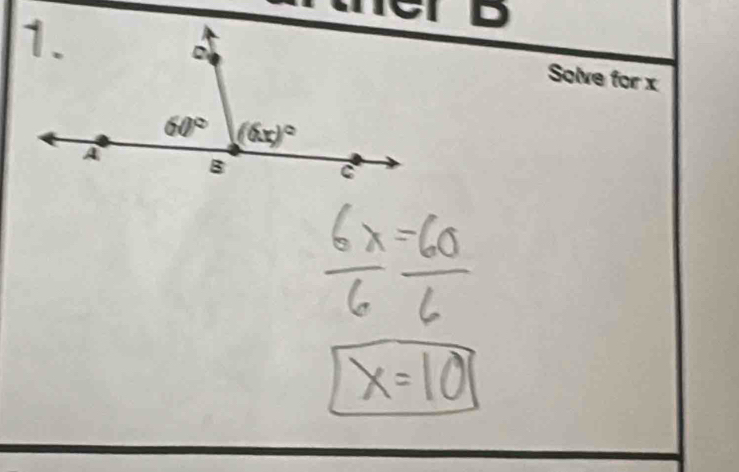 ICT D
Solve for x